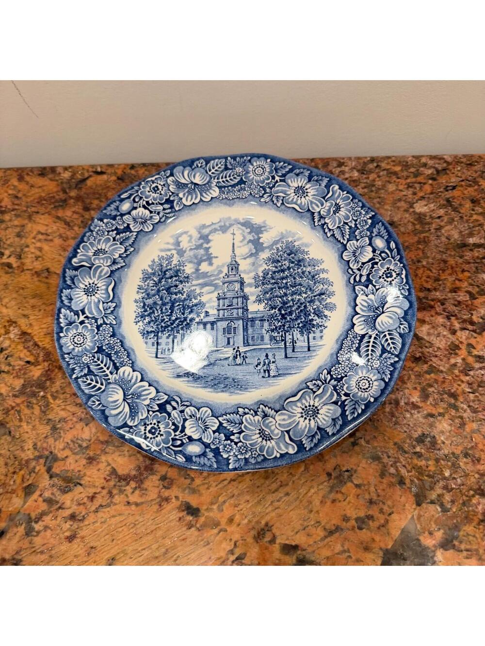 Vintage Liberty Blue Staffordshire Ironstone Dinner Plate